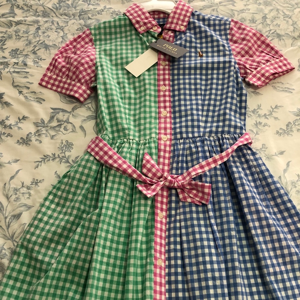 Ralph Lauren NWT girl’s size 12 gingham check dress
